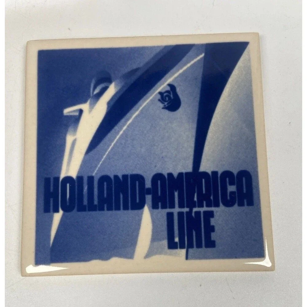 Holland America Line Blue Delft Royal Goedewaagen Cruise Tile Coaster Souvenir